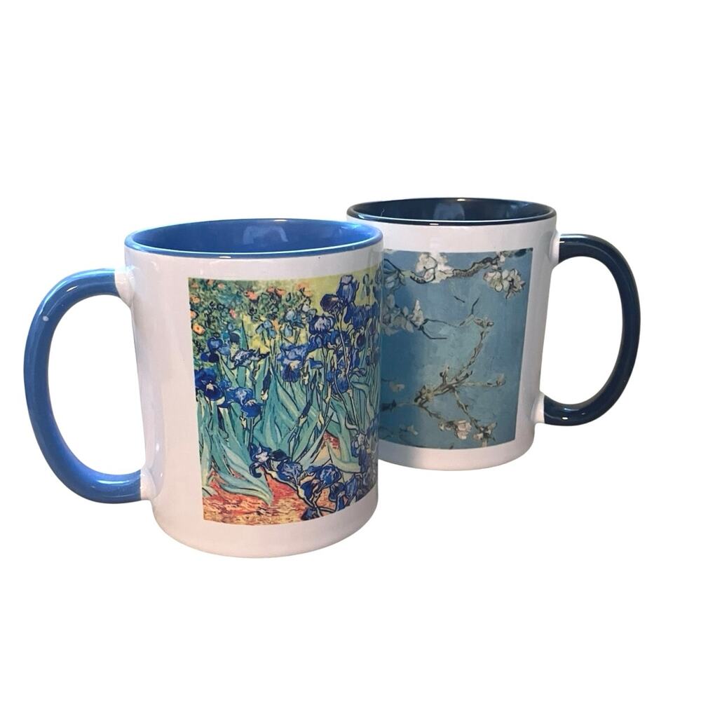 Bundle two Vincent van Gogh 11oz mugs Irises & Almond Blossom new without box